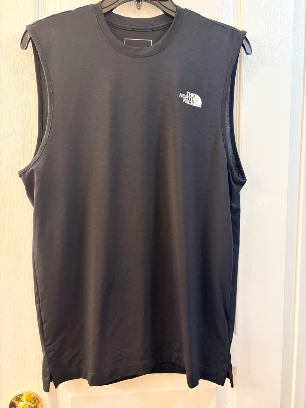 The North Face Men's Black Sleeveless Muscle Tank with White Logo